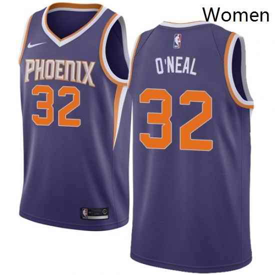Womens Nike Phoenix Suns 32 Shaquille ONeal Swingman Purple Road NBA Jersey Icon Edition